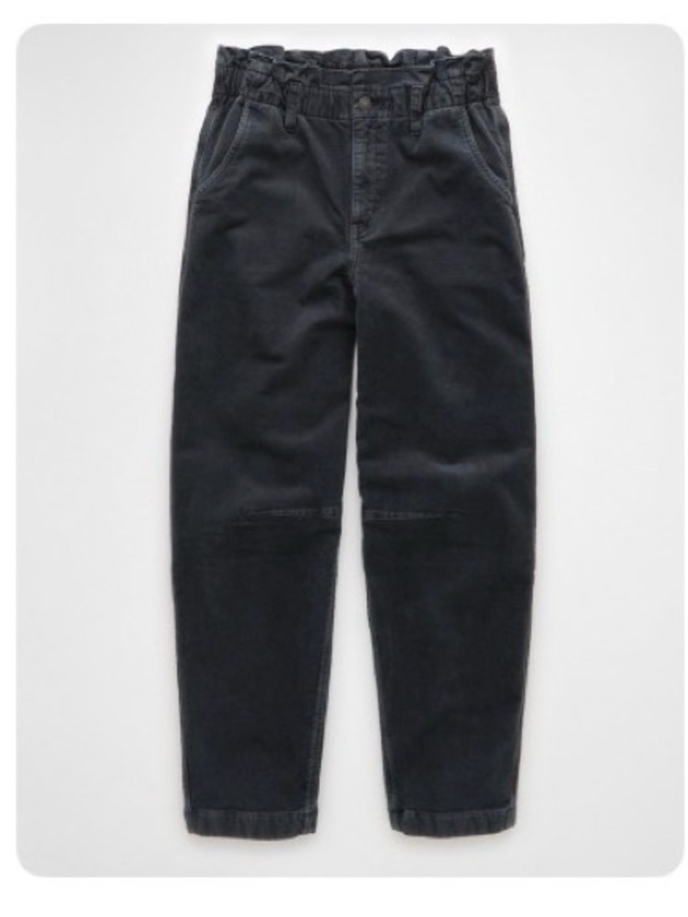 AE Stretch Super High Waist Corduroy Paper Bag Pants - Navy/Gray